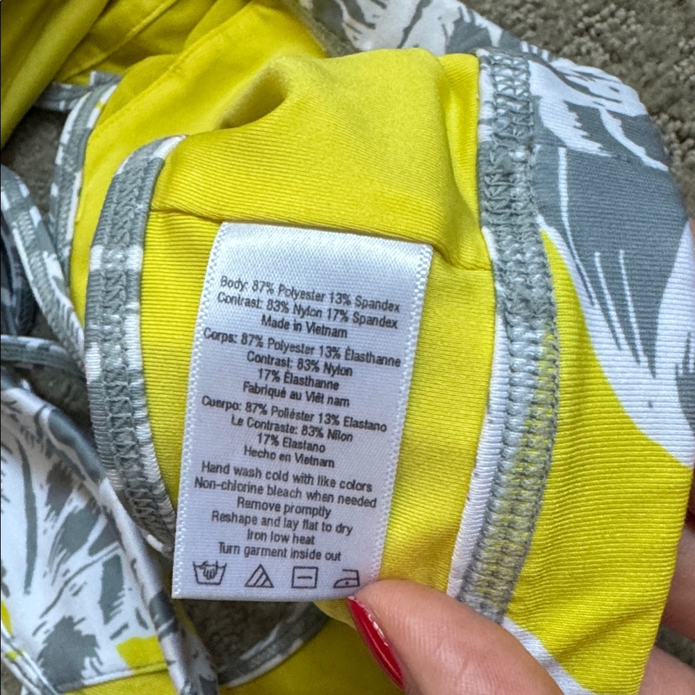 All Goddess Bra Gray White Yellow Palm Print super rare XS - Picture 3 of 4